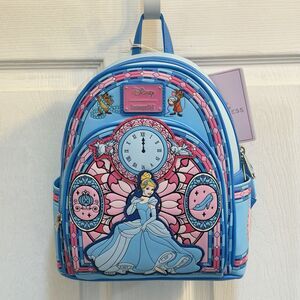 Loungefly Disney Cinderella Stained Glass Portrait Mini Backpack NWT STORE MODEL
